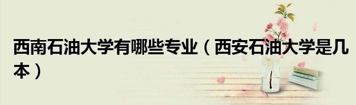 西南石油大学有哪些专业（西安石油大学是几本）