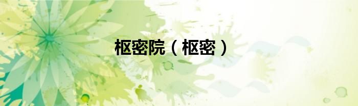 枢密院（枢密）