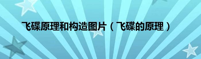 飞碟原理和构造图片（飞碟的原理）