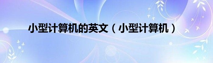 小型计算机的英文（小型计算机）