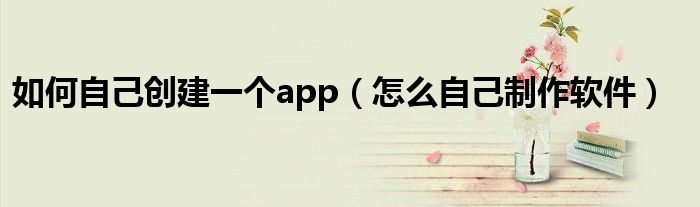 如何自己创建一个app（怎么自己制作软件）