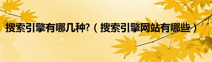 搜索引擎有哪几种?（搜索引擎网站有哪些）