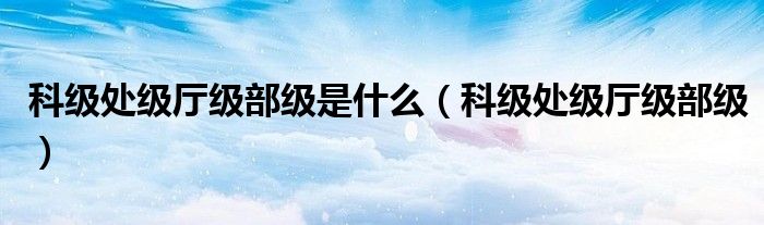 科级处级厅级部级是什么（科级处级厅级部级）
