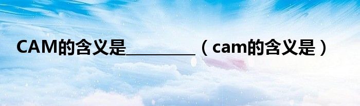 CAM的含义是_________（cam的含义是）
