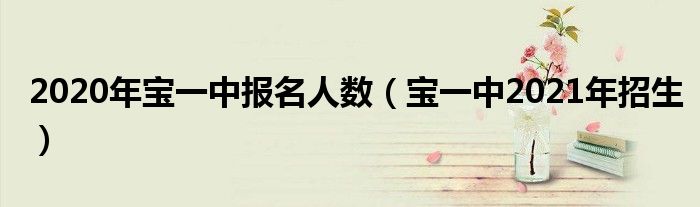 2020年宝一中报名人数（宝一中2021年招生）