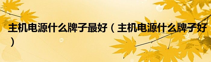 主机电源什么牌子最好（主机电源什么牌子好）