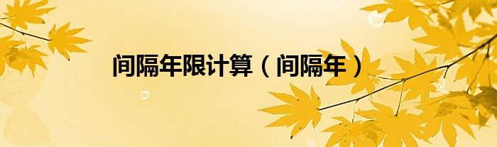间隔年限计算（间隔年）
