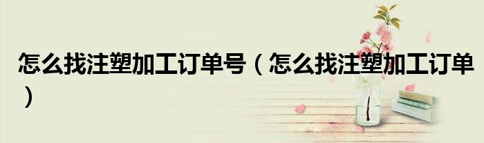 怎么找注塑加工订单号（怎么找注塑加工订单）