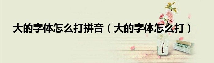 大的字体怎么打拼音（大的字体怎么打）