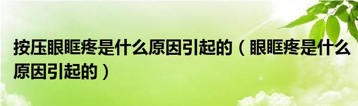 按压眼眶疼是什么原因引起的（眼眶疼是什么原因引起的）