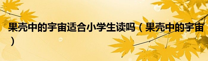 果壳中的宇宙适合小学生读吗（果壳中的宇宙）