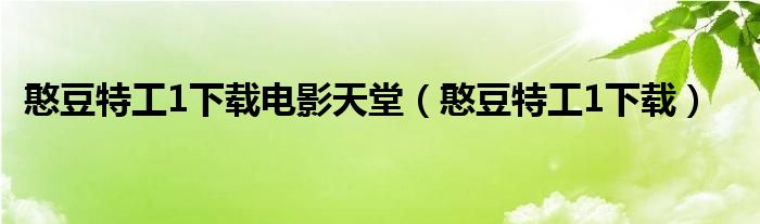 憨豆特工1下载电影天堂（憨豆特工1下载）