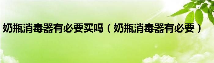 奶瓶消毒器有必要买吗（奶瓶消毒器有必要）