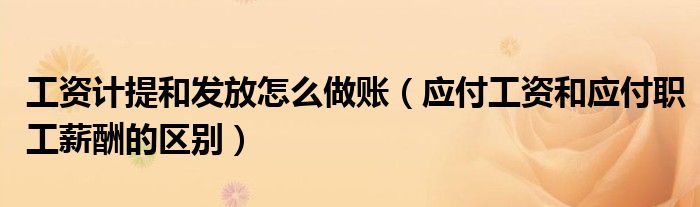 工资计提和发放怎么做账（应付工资和应付职工薪酬的区别）
