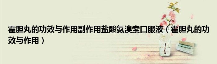 霍胆丸的功效与作用副作用盐酸氨溴索口服液（霍胆丸的功效与作用）