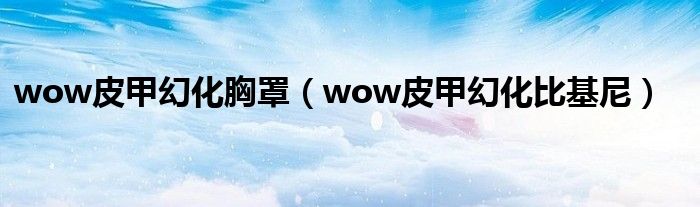 wow皮甲幻化胸罩（wow皮甲幻化比基尼）