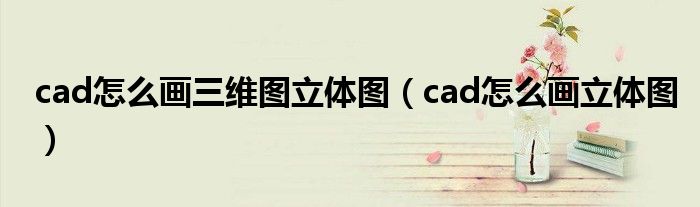 cad怎么画三维图立体图（cad怎么画立体图）
