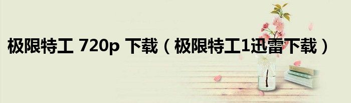 极限特工 720p 下载（极限特工1迅雷下载）