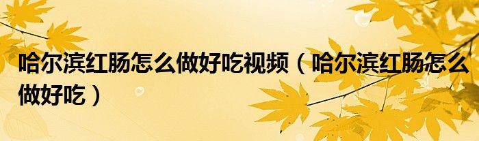 哈尔滨红肠怎么做好吃视频（哈尔滨红肠怎么做好吃）