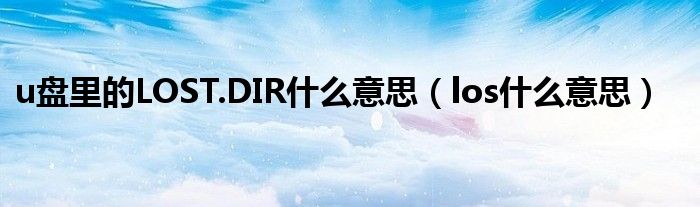 u盘里的LOST.DIR什么意思（los什么意思）
