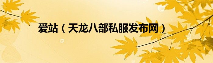 爱站（天龙八部私服发布网）