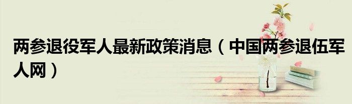 两参退役军人最新政策消息（中国两参退伍军人网）