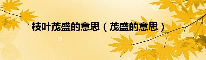 枝叶茂盛的意思（茂盛的意思）