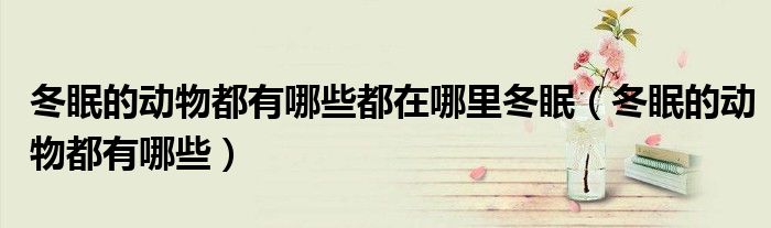 冬眠的动物都有哪些都在哪里冬眠（冬眠的动物都有哪些）