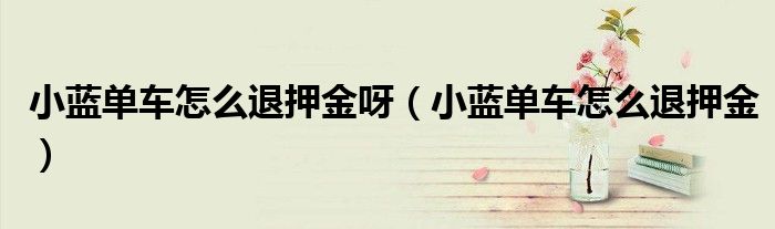 小蓝单车怎么退押金呀（小蓝单车怎么退押金）