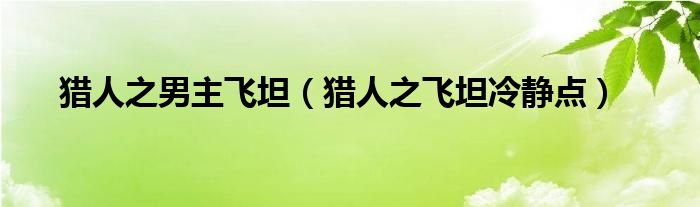 猎人之男主飞坦（猎人之飞坦冷静点）