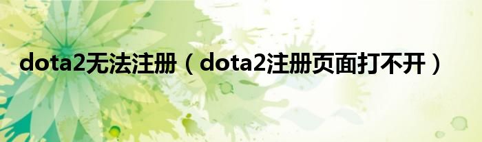 dota2无法注册（dota2注册页面打不开）