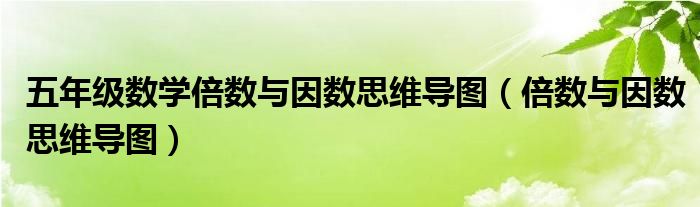 五年级数学倍数与因数思维导图（倍数与因数思维导图）