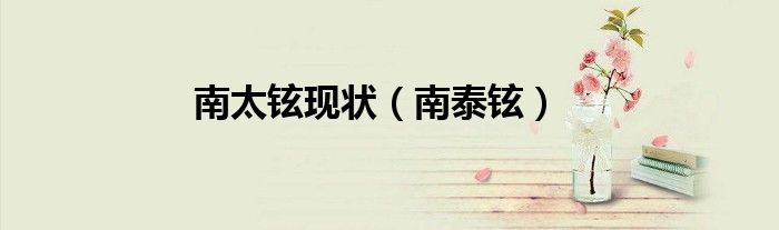 南太铉现状（南泰铉）
