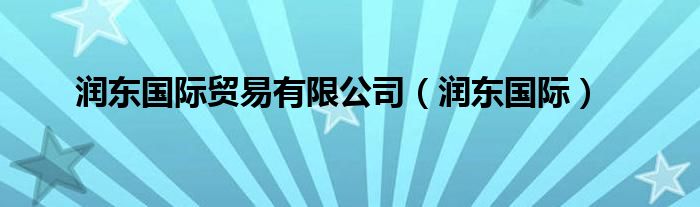 润东国际贸易有限公司（润东国际）