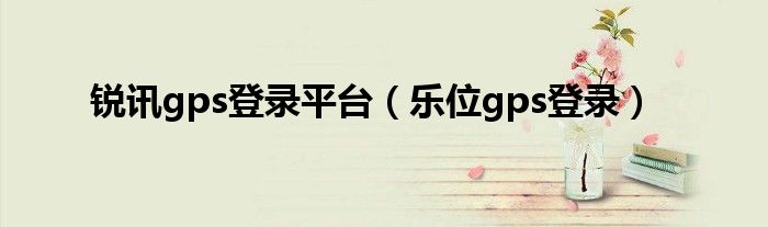 锐讯gps登录平台（乐位gps登录）
