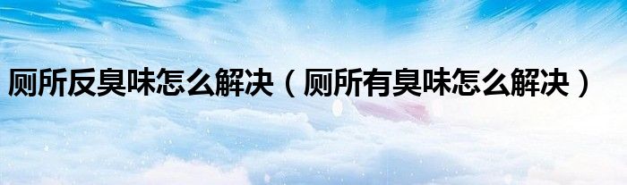 厕所反臭味怎么解决（厕所有臭味怎么解决）