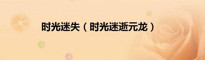 时光迷失（时光迷逝元龙）