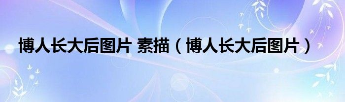 博人长大后图片 素描（博人长大后图片）