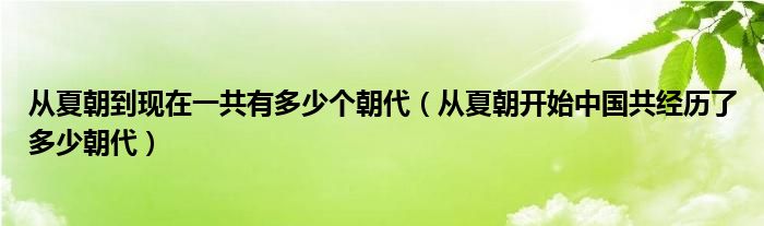 从夏朝到现在一共有多少个朝代（从夏朝开始中国共经历了多少朝代）