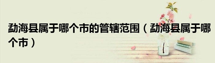 勐海县属于哪个市的管辖范围（勐海县属于哪个市）