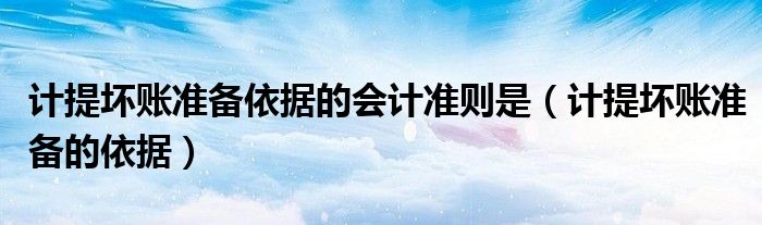计提坏账准备依据的会计准则是（计提坏账准备的依据）