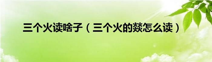 三个火读啥子（三个火的燚怎么读）