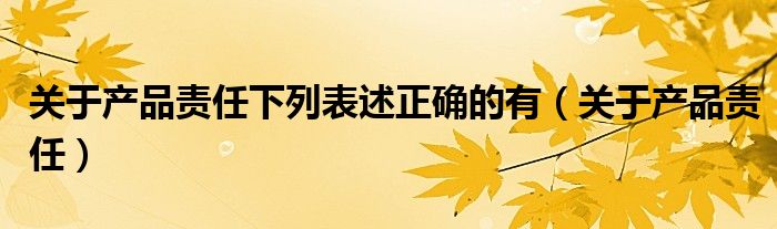 关于产品责任下列表述正确的有（关于产品责任）
