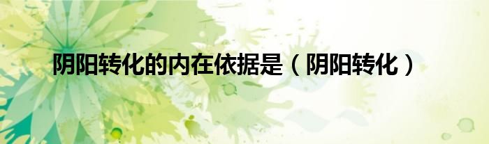 阴阳转化的内在依据是（阴阳转化）