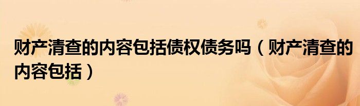 财产清查的内容包括债权债务吗（财产清查的内容包括）