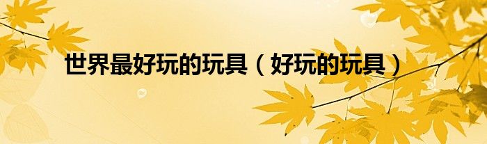 世界最好玩的玩具（好玩的玩具）