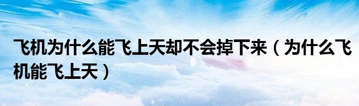 飞机为什么能飞上天却不会掉下来（为什么飞机能飞上天）