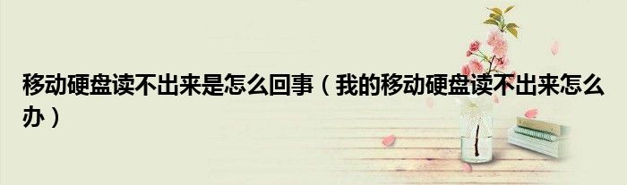 移动硬盘读不出来是怎么回事（我的移动硬盘读不出来怎么办）