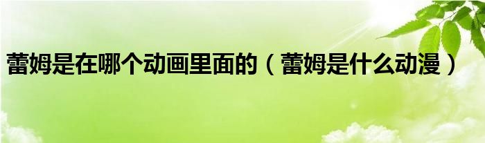 蕾姆是在哪个动画里面的（蕾姆是什么动漫）