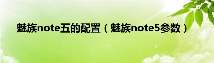 魅族note五的配置（魅族note5参数）